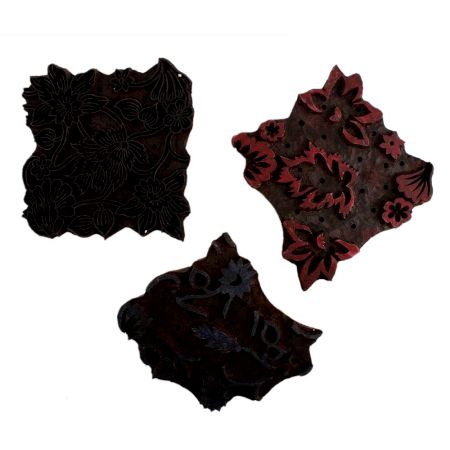 Set of 3 Piece New Wooden Printing Block